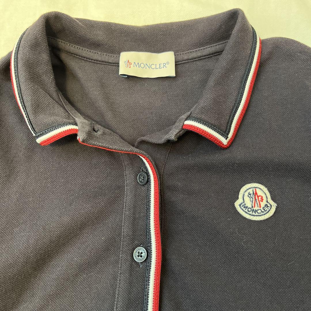 ヴィンテージベビー・キッズ - MONCLER ポロワンピース 黒/白