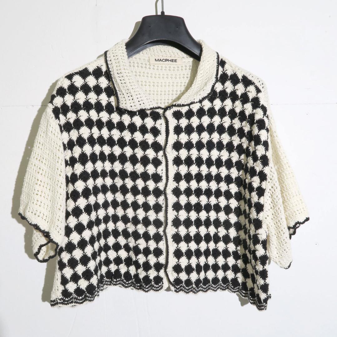 MACPHEE クロシェットコンビ シャツカーディガン 定価25,300円