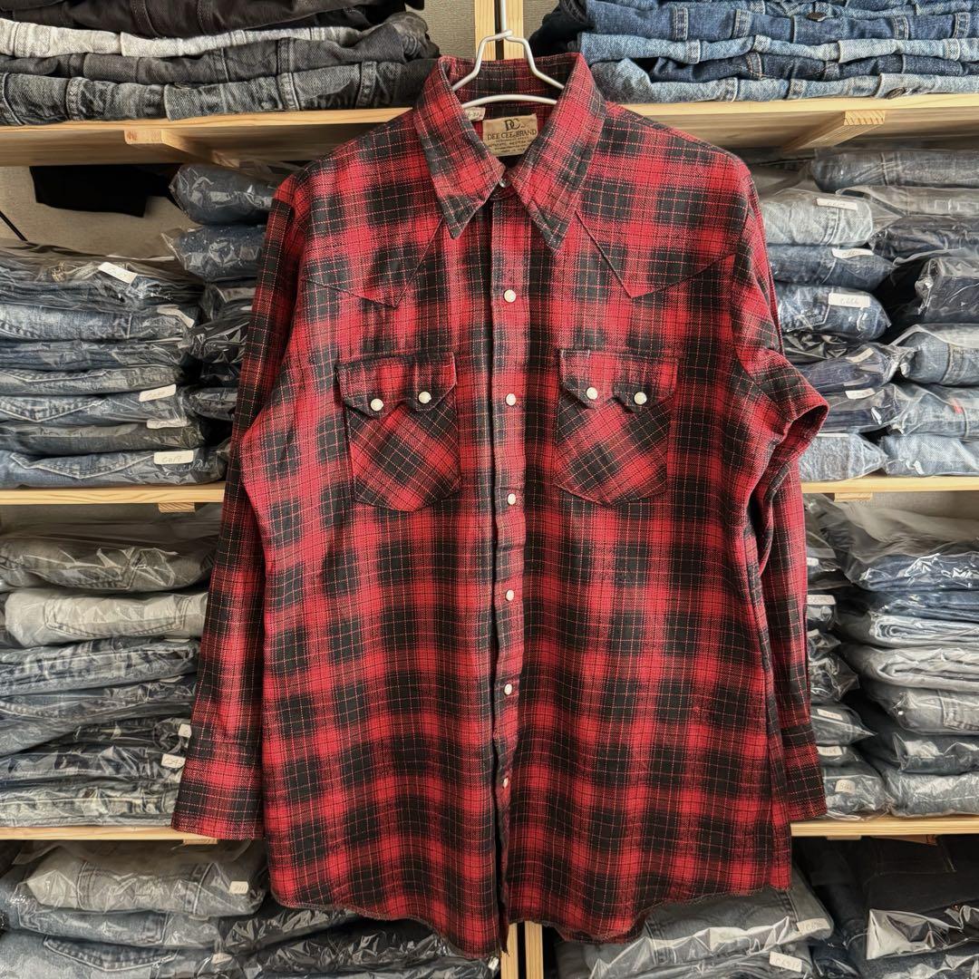 ー品販売  DEE CEE ネルシャツ オンブレチェック USA製 80s トップス