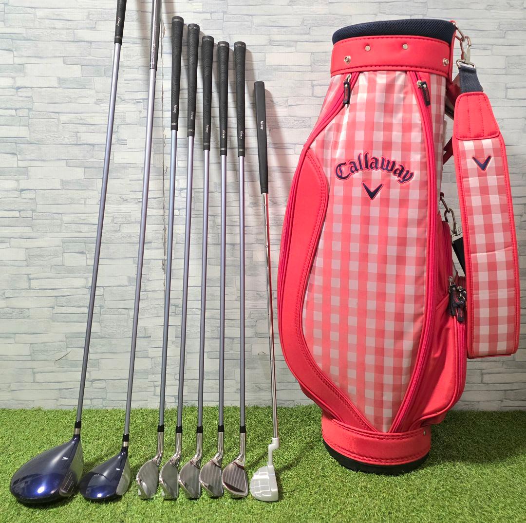 極美品 キャロウェイ キャディバッグ付き ゴルフクラブレディースセット L 右 極美品 キャロウェイ キャディバッグ付き ゴルフクラブレディースセット L 右