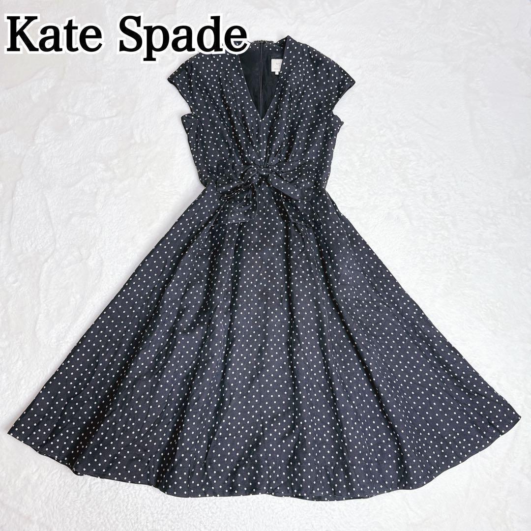 ケイトスペード リボン ワンピース kate spade kate spade 猫 ドット リボン ワンピース ブラック ケイトスペード
