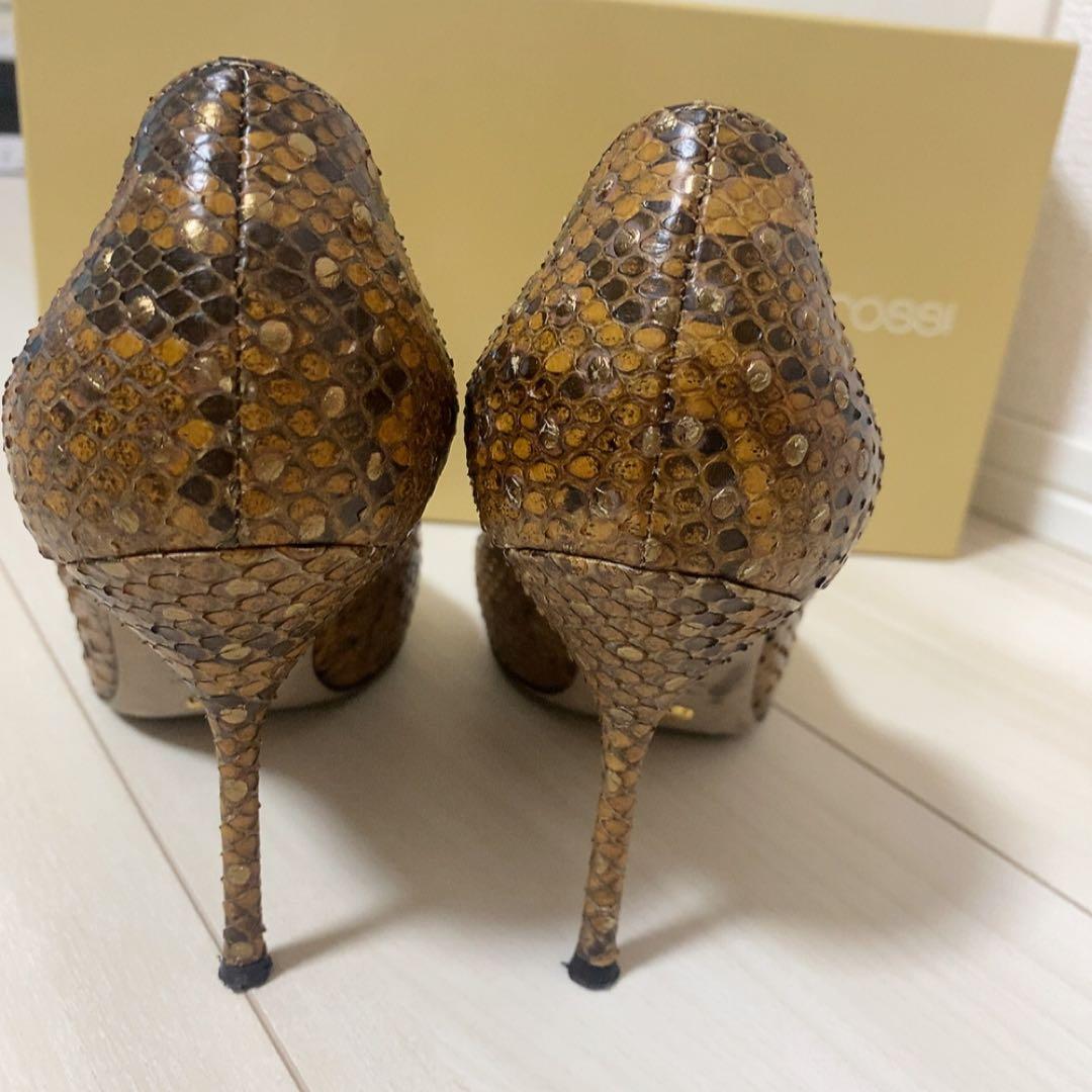 sergio rossi ヘビ柄ヒールパンプス　サイズ37 24cm