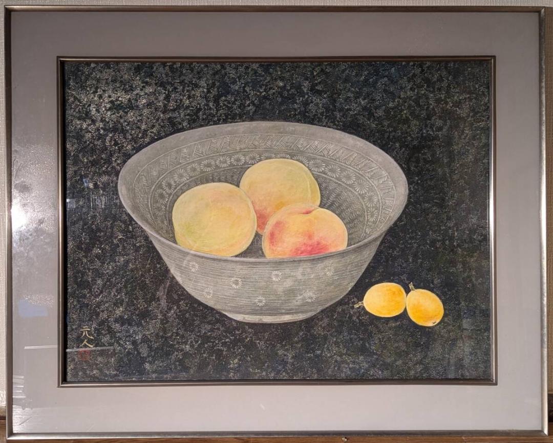 【真作】絵画　杉原元人　日本画12号　静物　写実と品格を備えた静物　X30 真作】絵画 杉原元人 日本画12号 静物 写実と品格を備えた静物