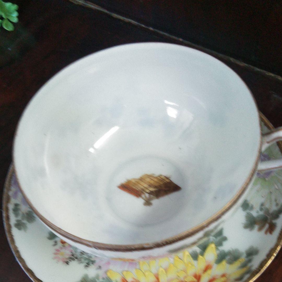 明治期 里帰り 横濱九谷焼 エッグシェル トリオ 川戸