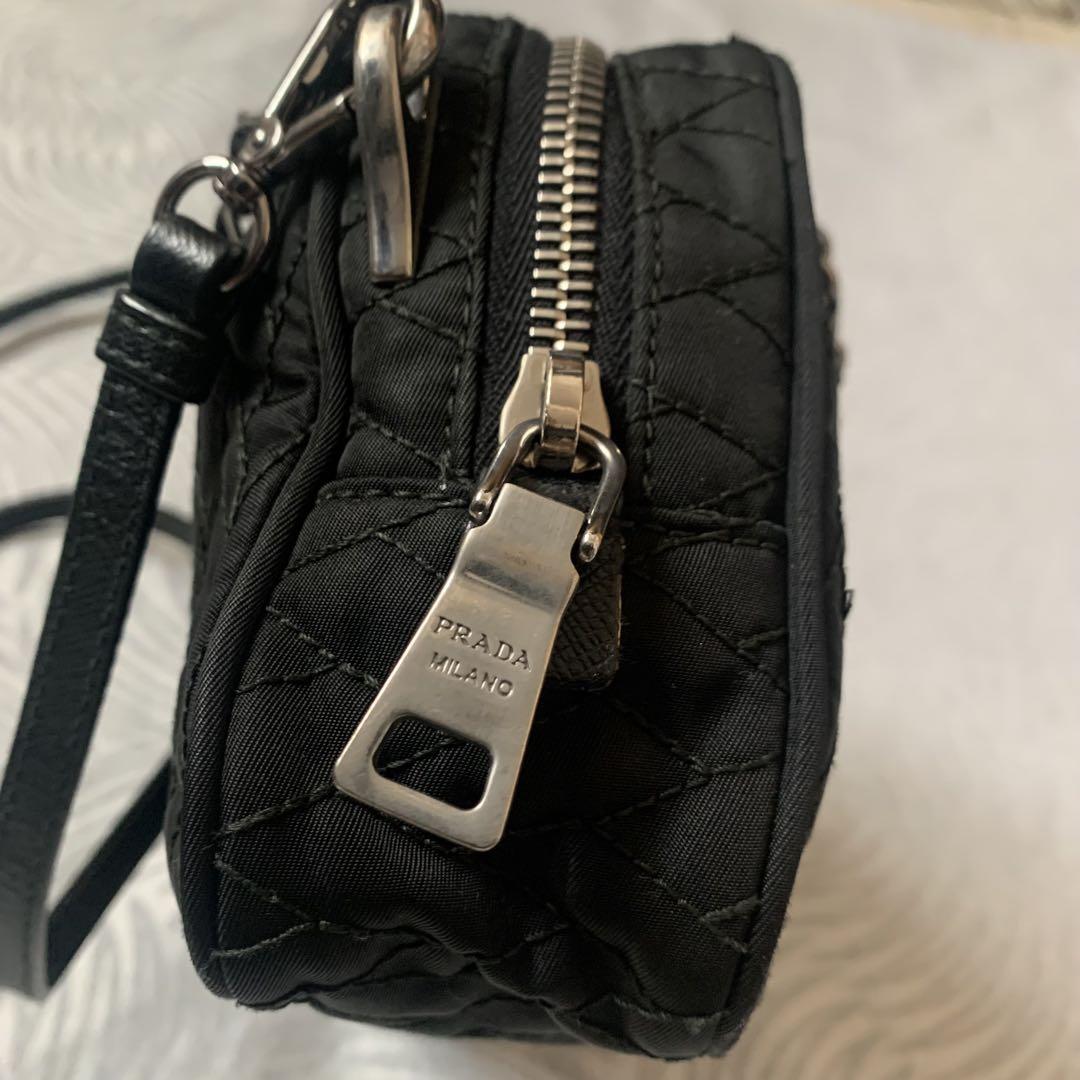 希少 PRADA プラダ】黒キルティング チェーン ミニハンドバッグ