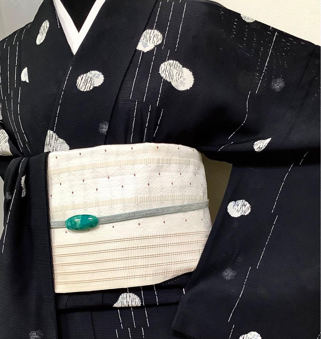 正絹絽の小紋黒地 。*S ( 訪問着、紬、袋帯なども出品)』: 【年中無休