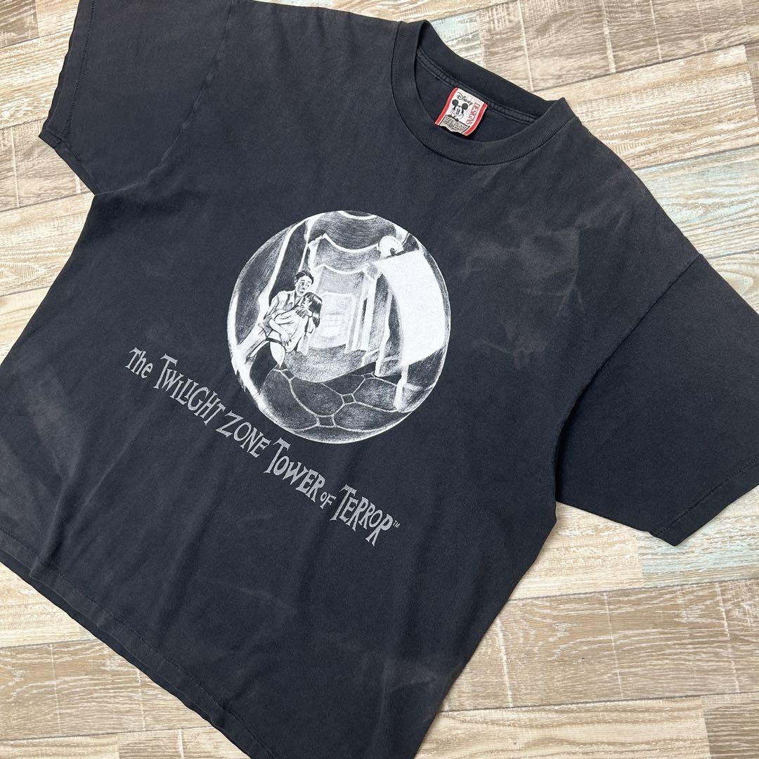 レア Disney ディズニー タワーオブテラー Tシャツ フェード ブラック