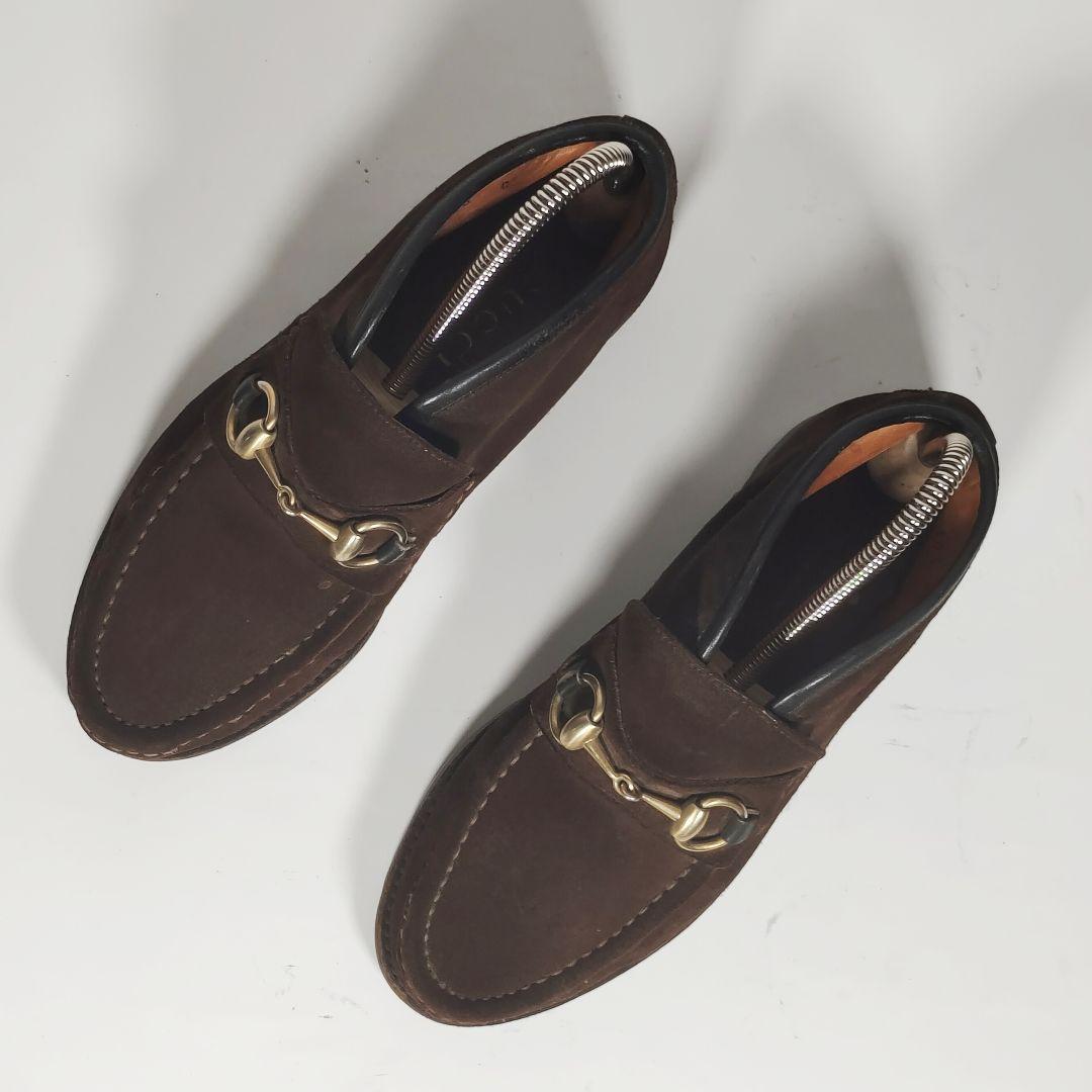 【Vintage】GUCCI グッチ ホースビットブーツ ブラウンスエード 茶色