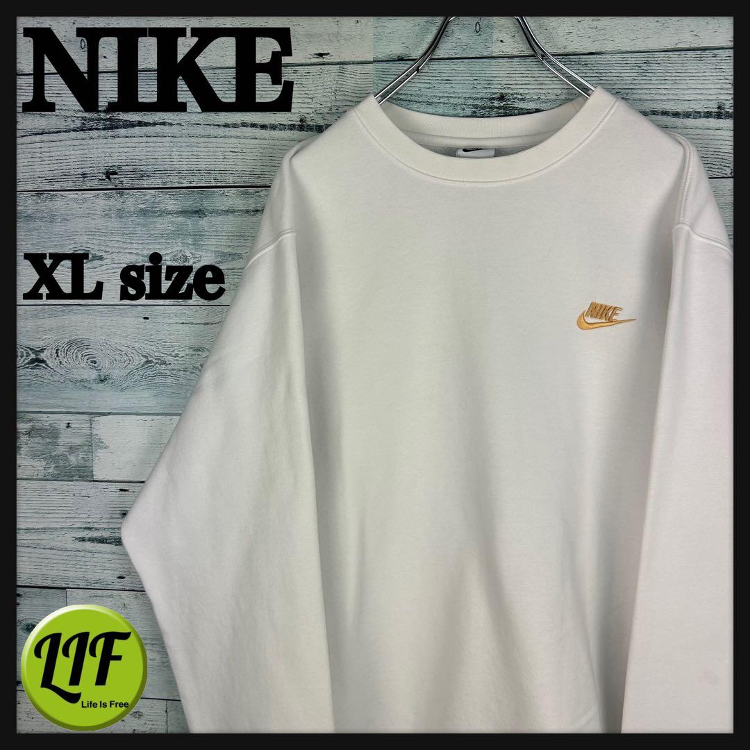 ナイキ 刺繍ロゴ ワンポイント スウェット ホワイト XL 5796