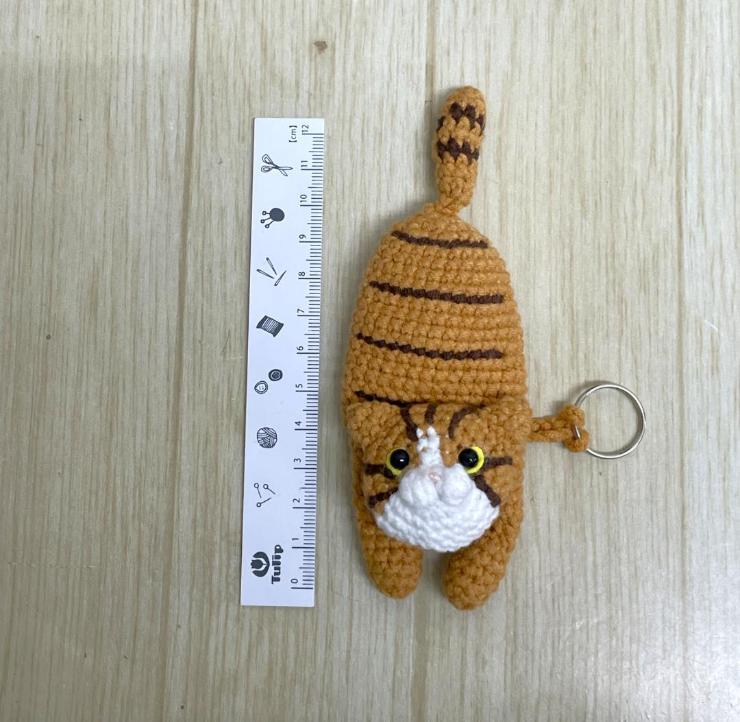 あみぐるみ 茶トラのキーケース かぎ針編み ネコ（茶トラ猫