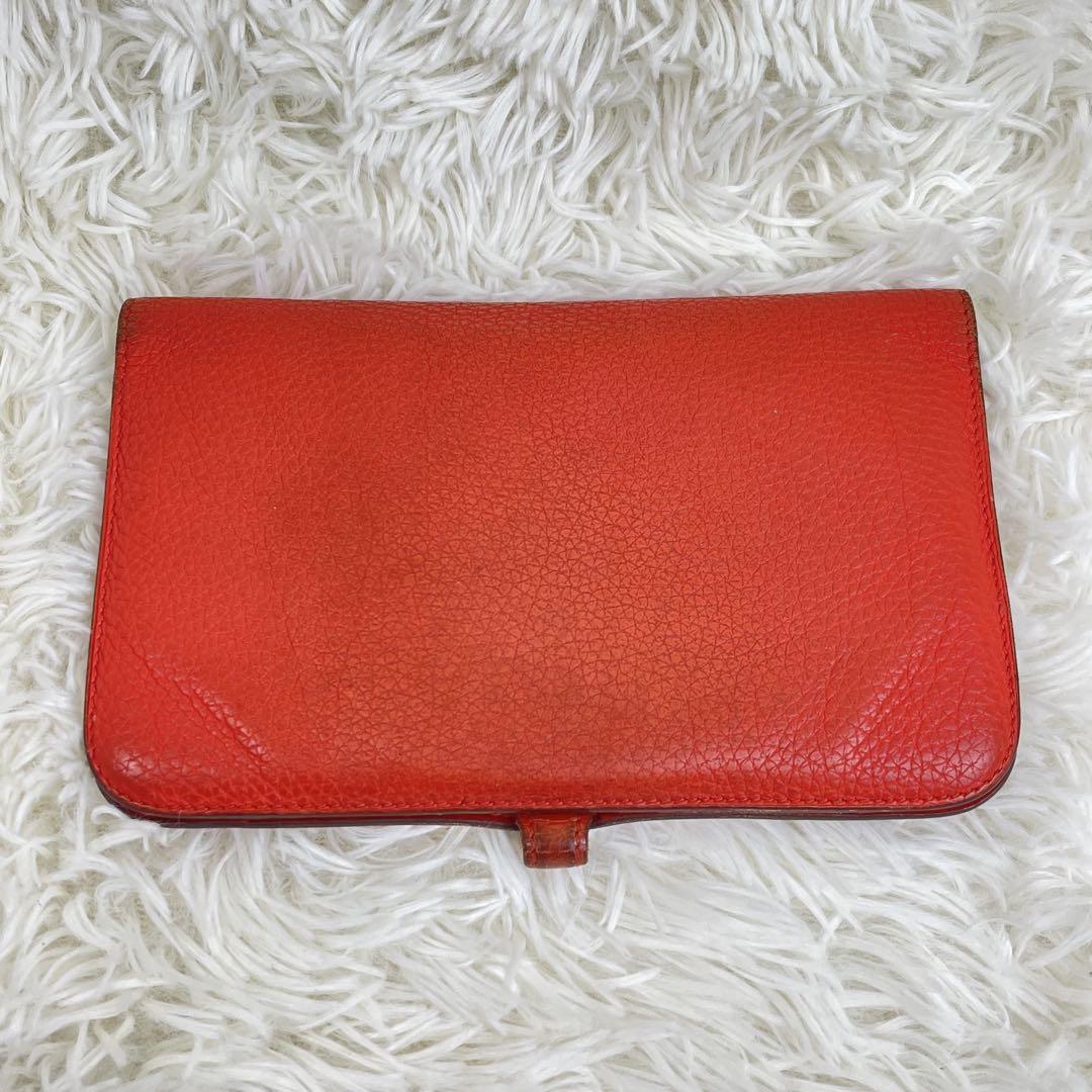 HERMES✨️ドゴン 長財布 オレンジ 希少 ゴールド金具 エルメス GM