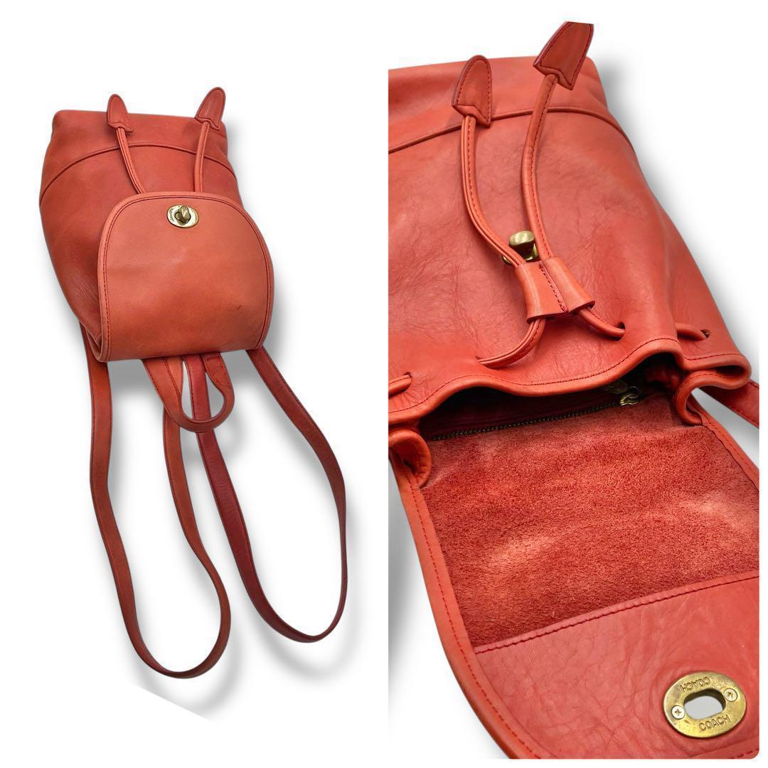 希少カラー COACH オールドコーチ リュック ターンロック オレンジ 希少カラー COACH オールドコーチ リュック ターンロック オレンジ
