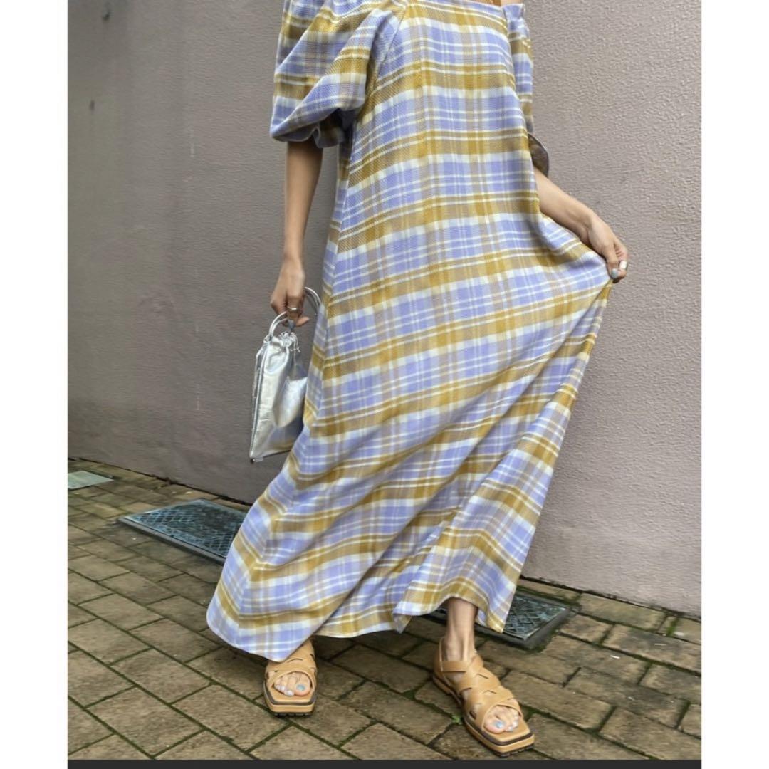 Ameri 新品♡ LACEY CHECK PUFF DRESS Ｓサイズ♡
