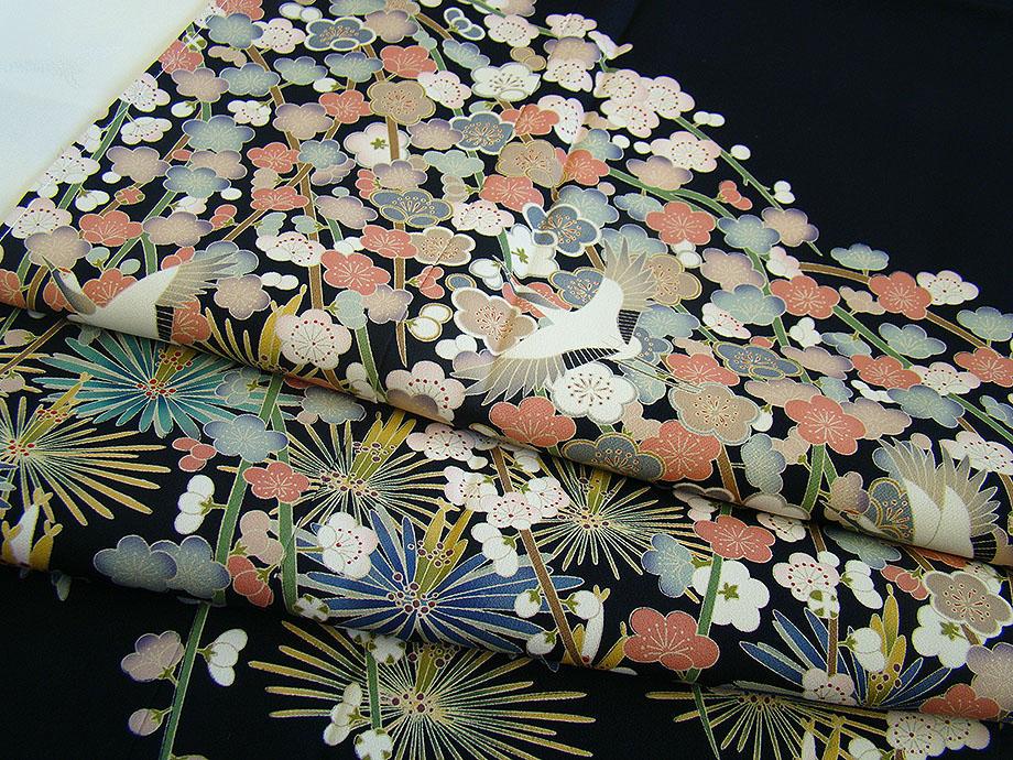 美品 結婚式 作家物 極上縮緬地 本加賀友禅 黒留袖（正絹）未使用＜D622＞