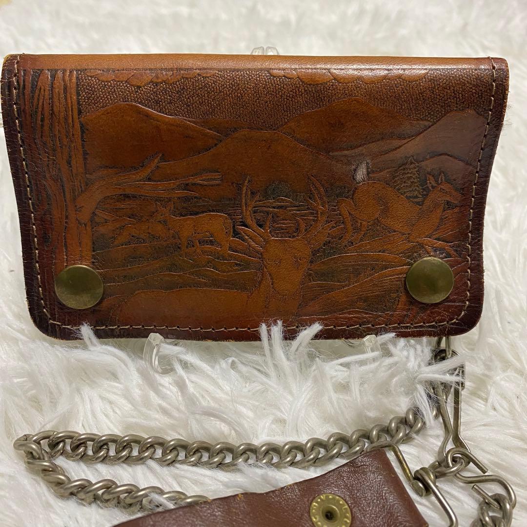 バイカーズウォレット　ライダースウォレット　カービング　財布　小銭入れ