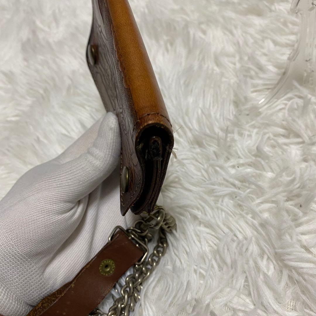 バイカーズウォレット　ライダースウォレット　カービング　財布　小銭入れ