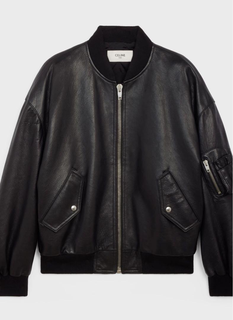 CELINE レザーボンバージャケット