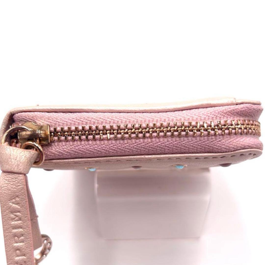 【未使用級】 アンテプリマ 札入れ カードケース ラウンドファスナー ピンク