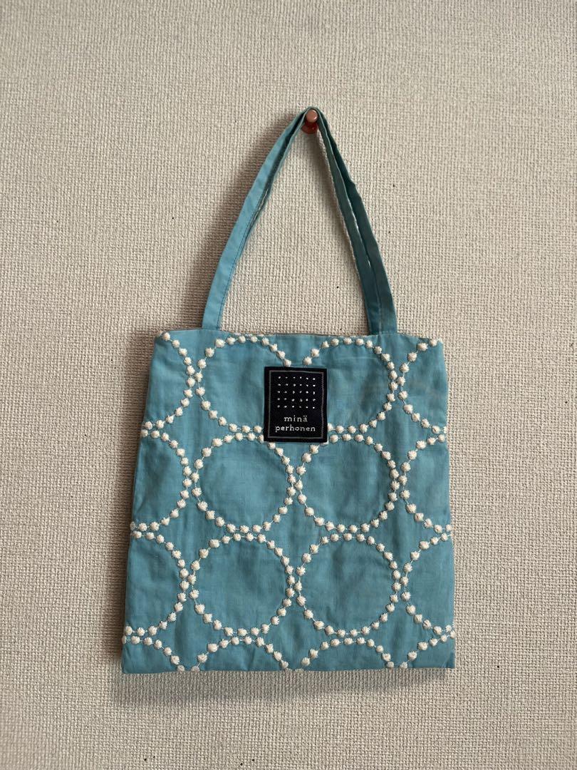 mina perhonen タンバリン スキップバッグ 水色 小