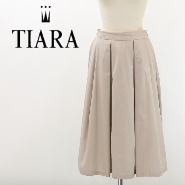B6980■TIARA ティアラ コットン混 タック イージー スカート 3