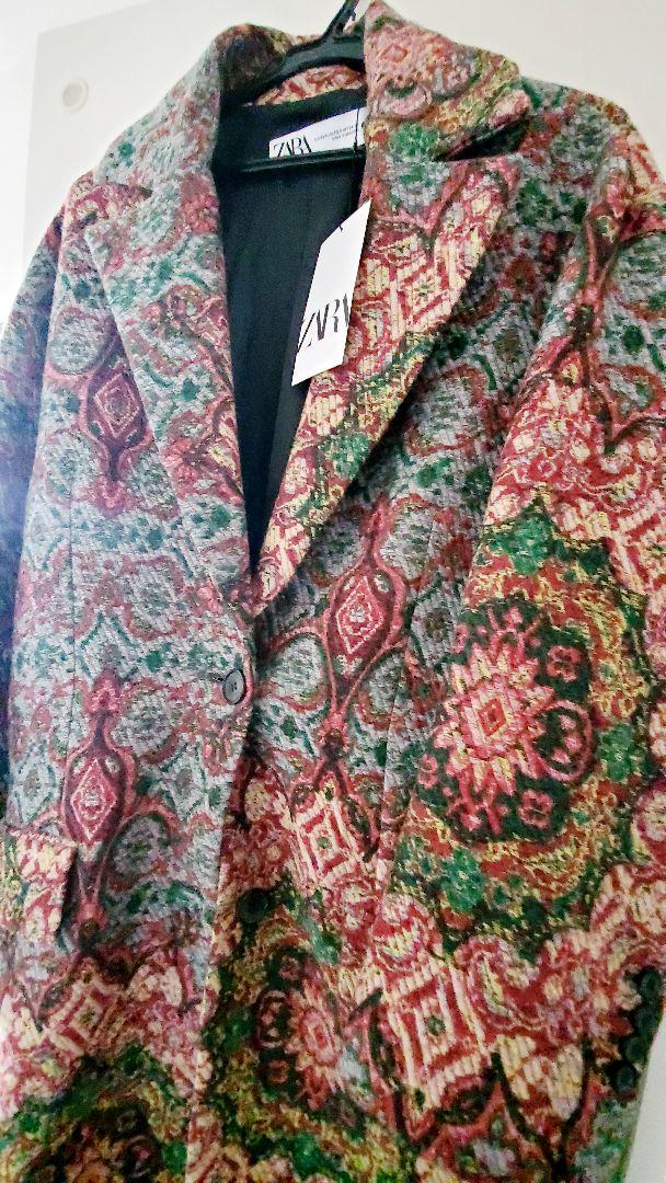 レア 希少 ZARA ジャカード コート