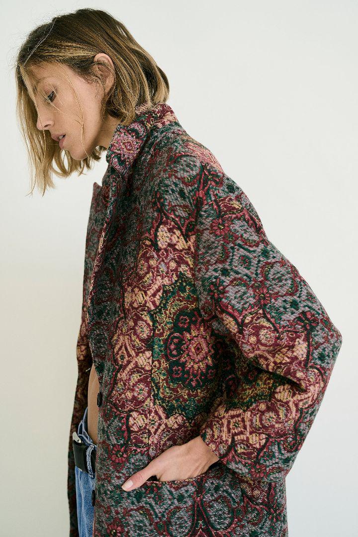 レア 希少 ZARA ジャカード コート