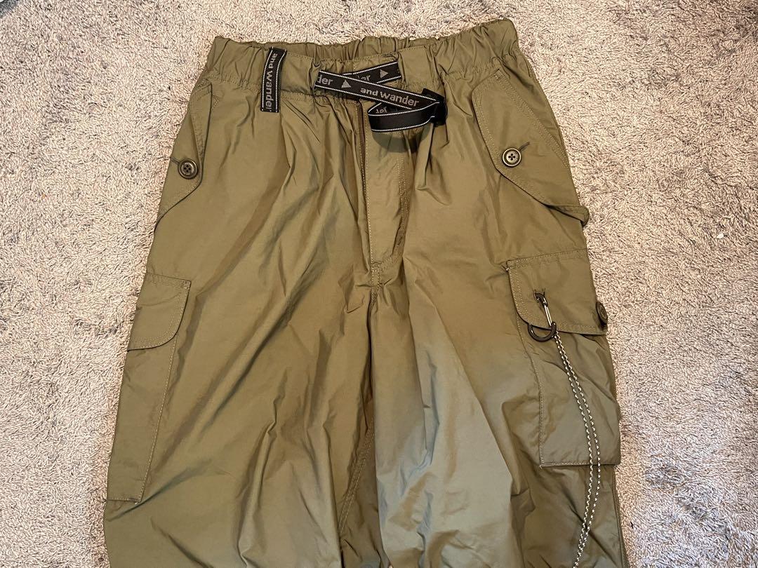 スノーボード andwander oversized cargo pants khaki