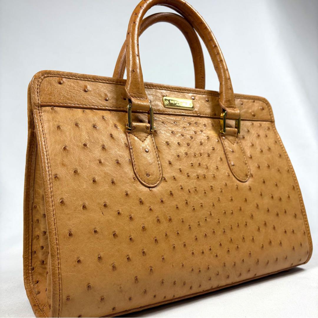 美品✨モラビト オーストリッチ フォーマルバッグ イエロー 高級感