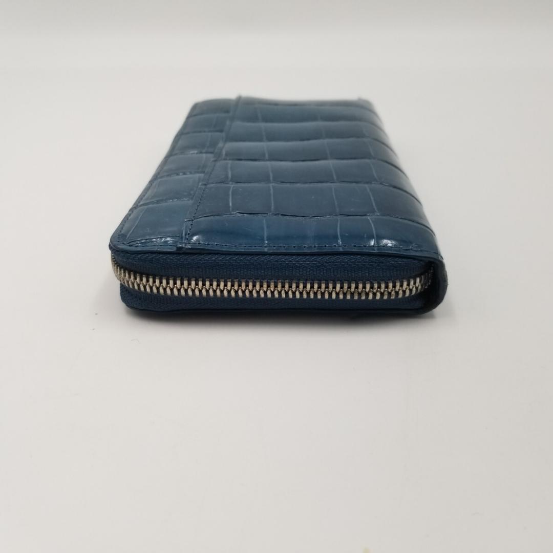 ☆良品☆ レザー クロコダイル ワニ革 長財布 ラウンドファスナー