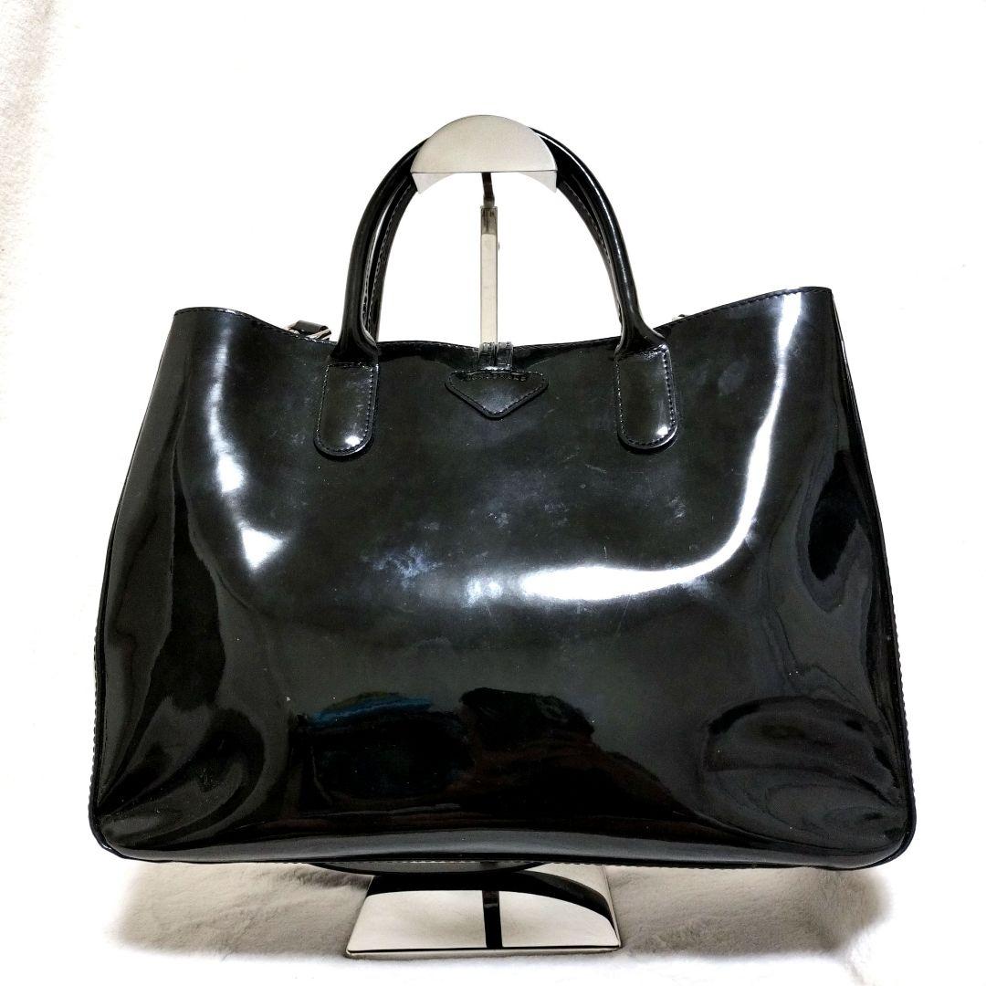注目ショップ・ブランドのギフト 希少品】ロンシャン トグル エナメル 2WAY トートバッグ バッグ
