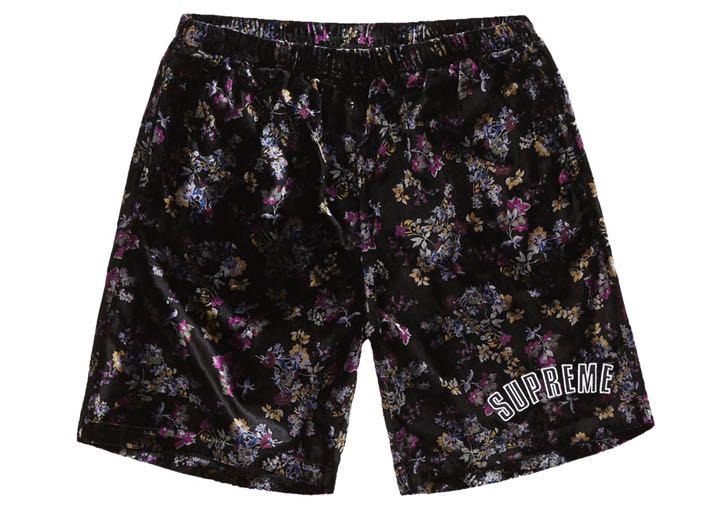 19fw Supreme Floral Velour Short