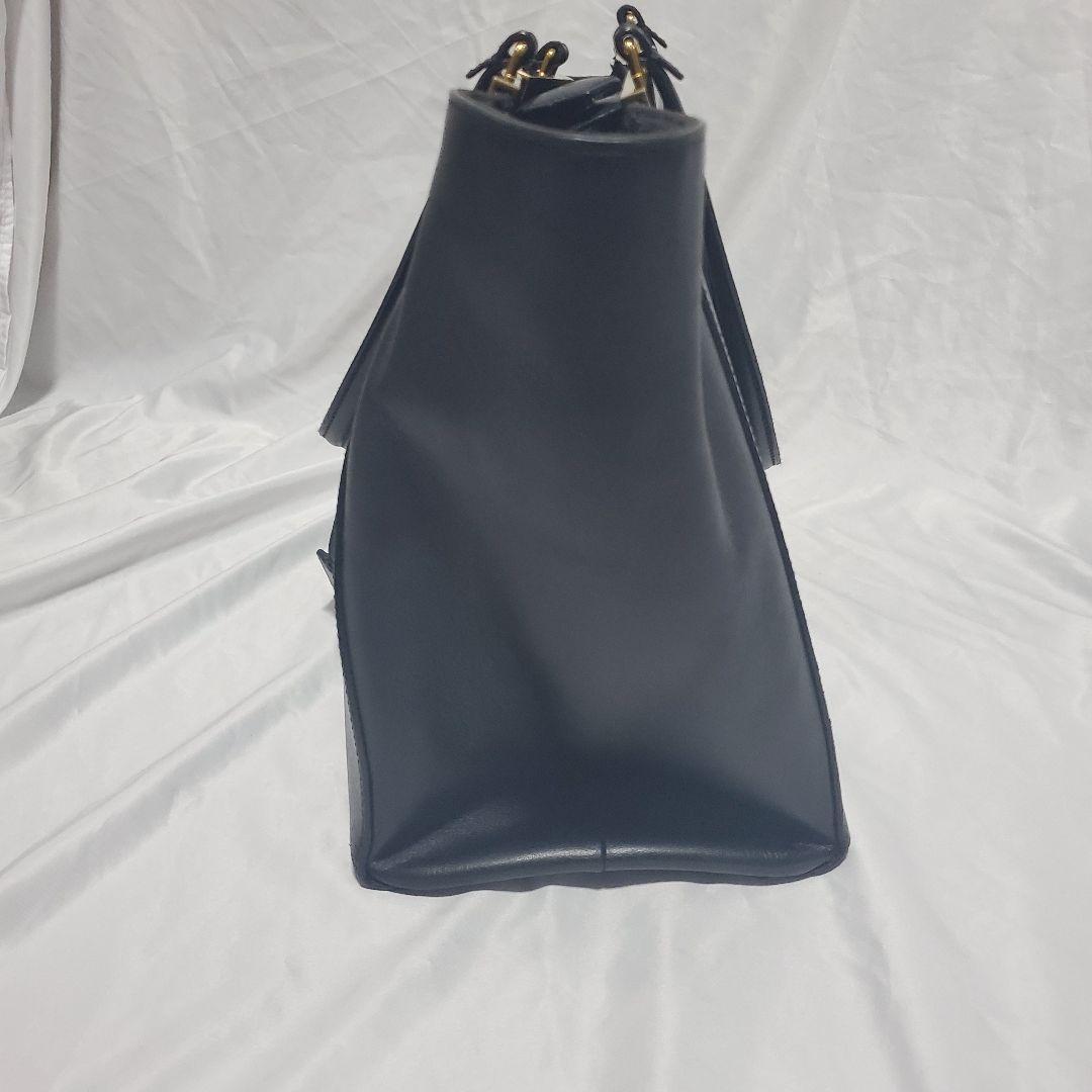 良品】フェンディ トロワジュール トートバッグ 黒 肩掛け ゴールド