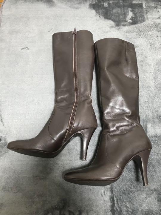 値下!poolside プールサイドブーツ本革焦げ茶ブラウン焦茶ピンヒール9cm 値下!poolside プールサイドブーツ本革焦げ茶ブラウン焦茶ピンヒール9cm