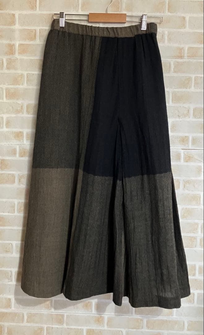 センソユニコ 慈雨 ロングスカート ウール 切替デザイン サイズ40