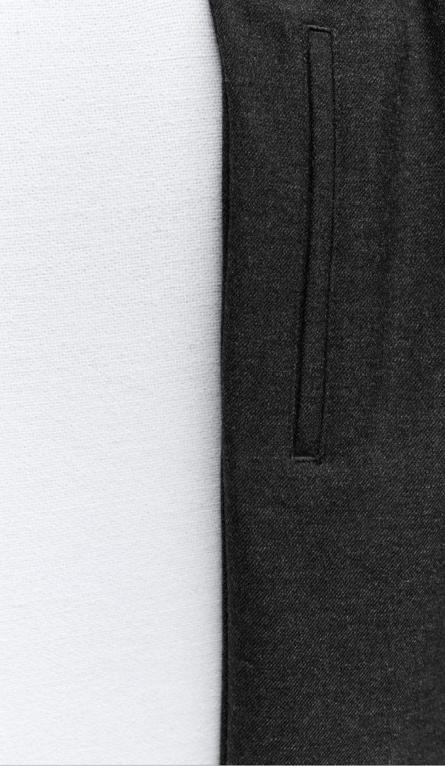 ZARA ダブルウエストバンドワイドレッグフランネルパンツ - メルカリ