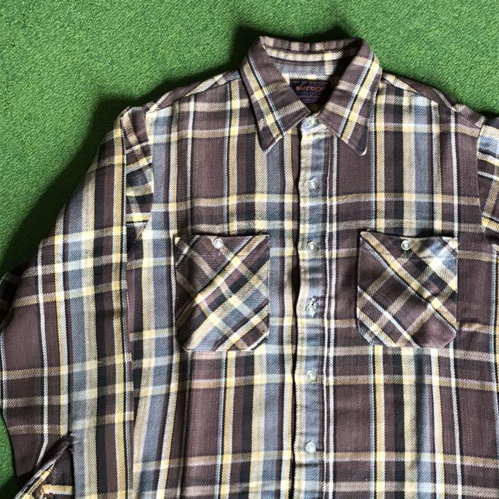 好評 神配色 カートコバーン オールコットン ネルシャツ SUTTON 70s トップス
