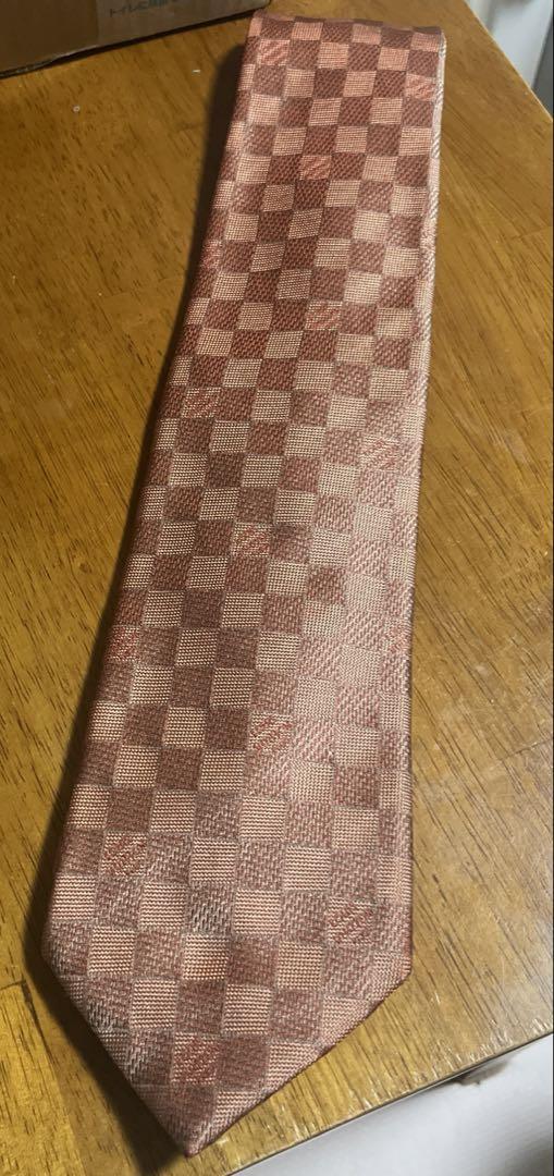Louis Vuitton ダミエ柄 ネクタイ(オレンジ)