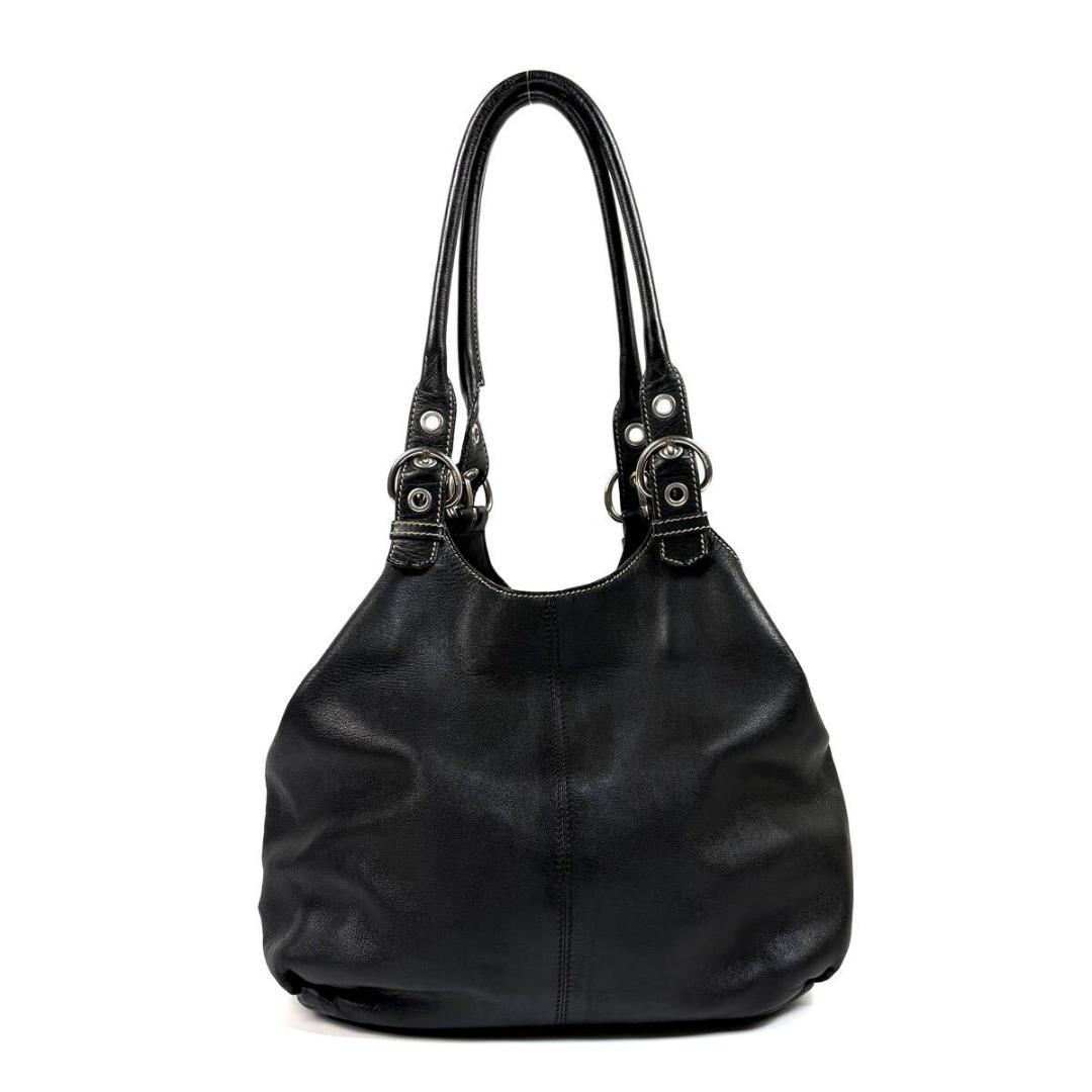 【美品】PRADA レザー トートバッグ ブラック イタリア製 希少品
