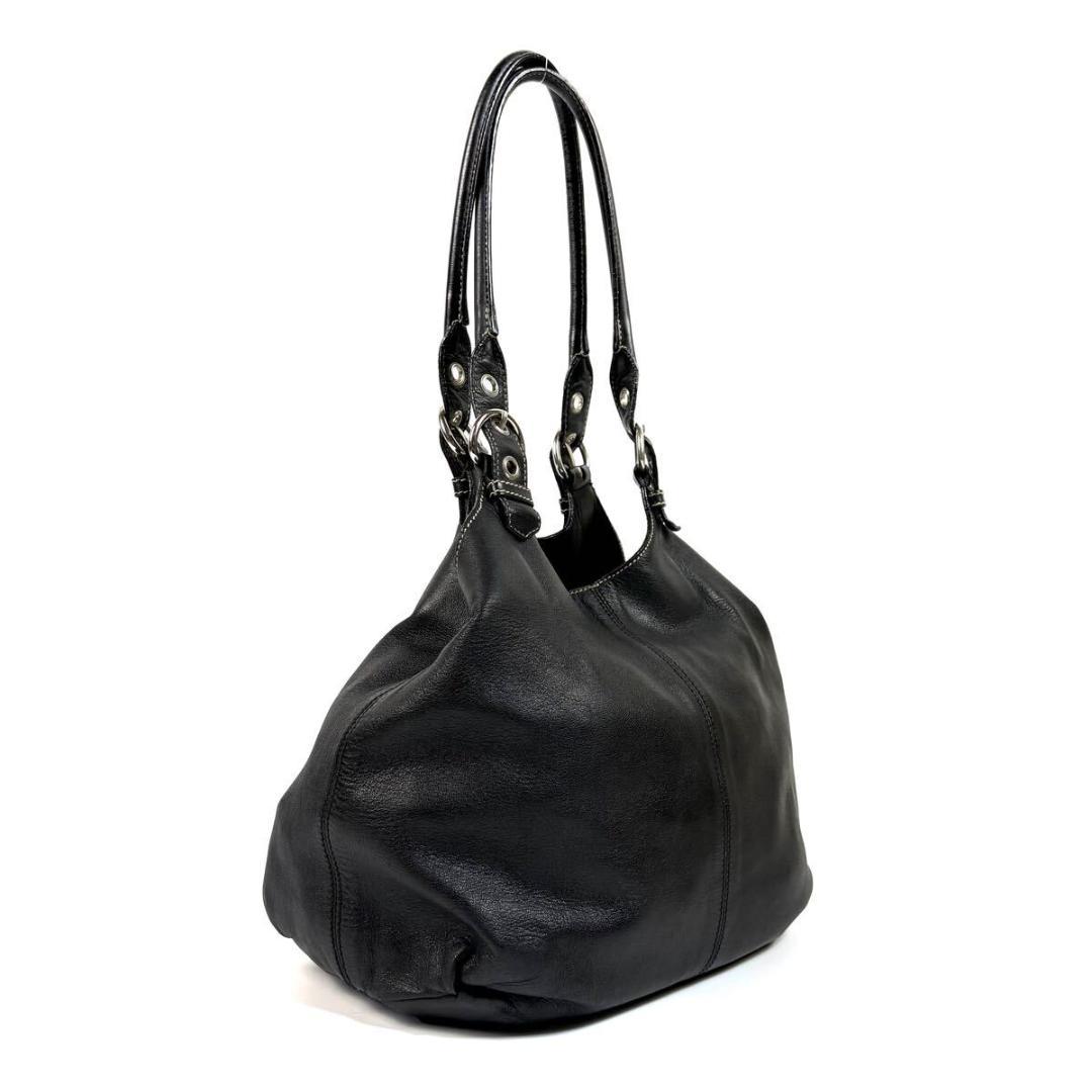 【美品】PRADA レザー トートバッグ ブラック イタリア製 希少品