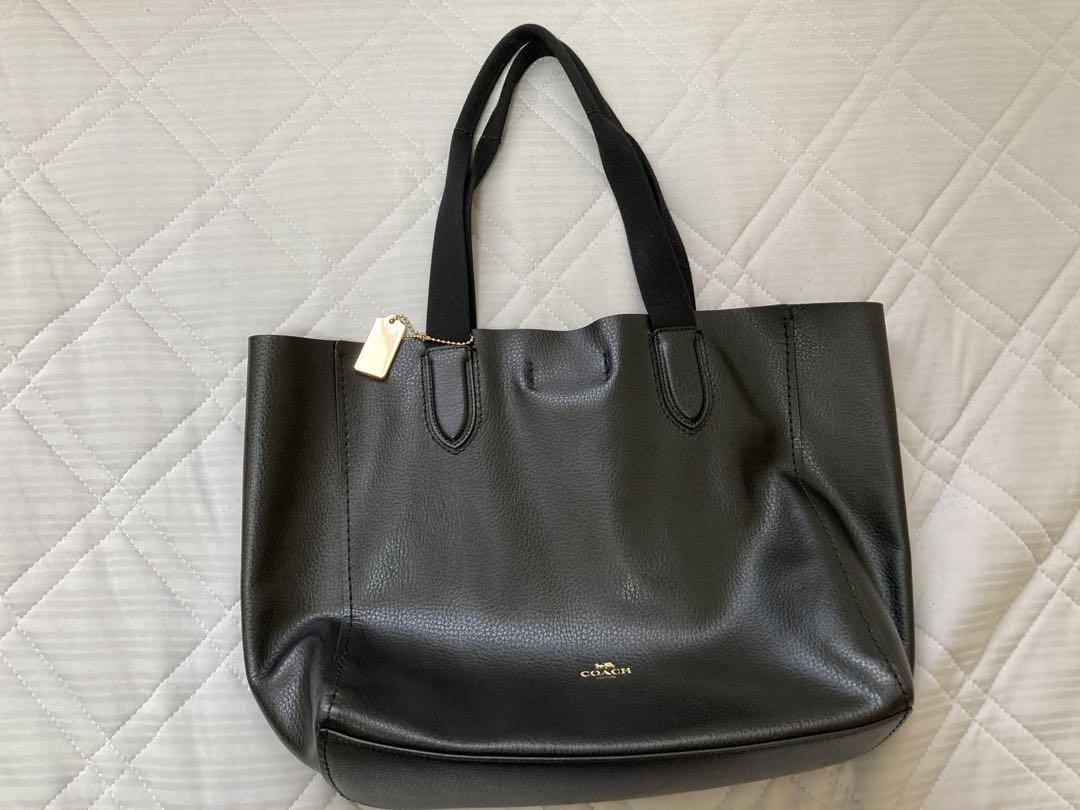 COACH ブラック レザー トートバッグ コーチ トートバッグ レザー ブラック COACH