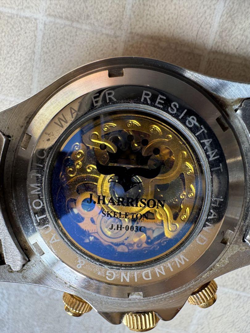 J.HARRISONジョンハリソン両面スケルトンメンズ自動巻き腕時計