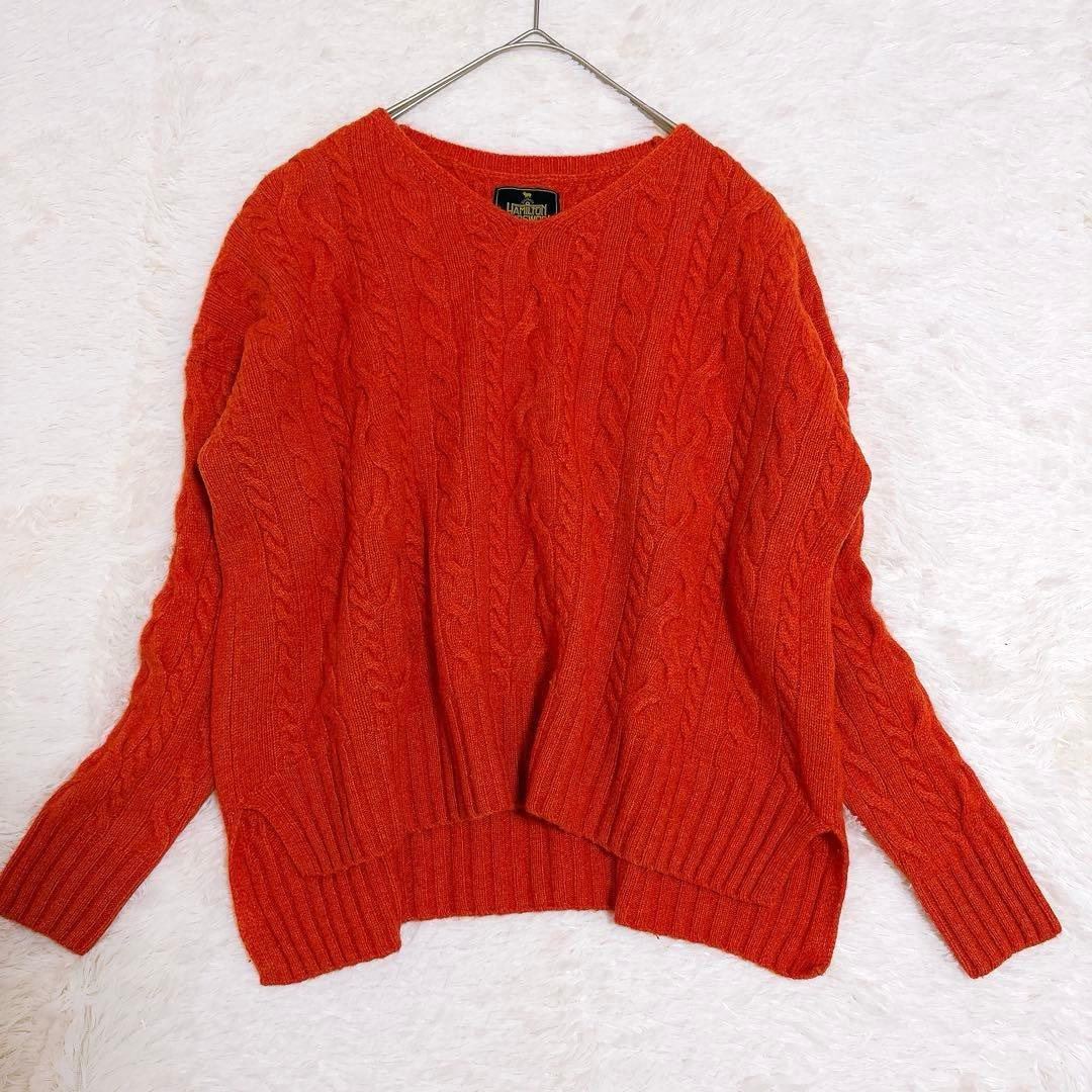 アーバンリサーチドアーズ ハミルトン ウールアラン柄 Vネック ニット