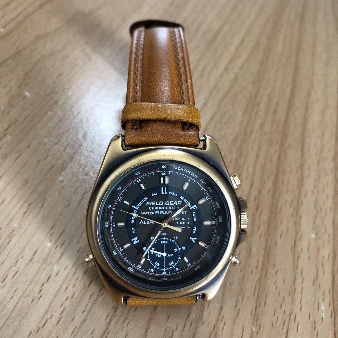 SEIKO ALBA クロノグラフ FIELDGEAR メンズ ALBA - 【中古】SEIKO ALBA FIELD GEAR クロノグラフ メンズ