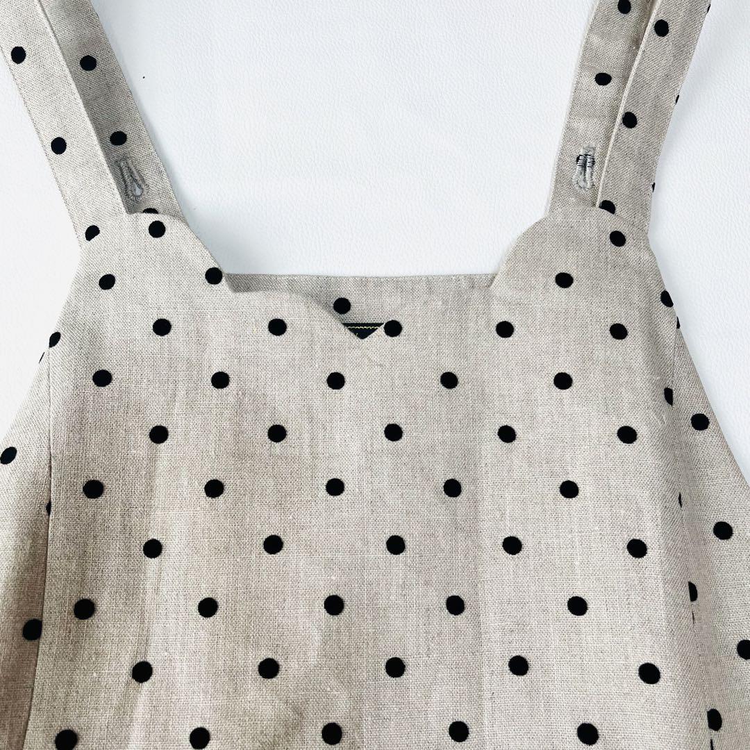 美品☆フランシュリッペ ドット リネン サロペットスカート