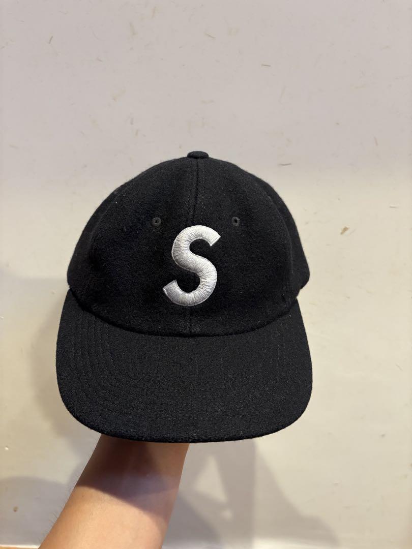 supreme シュプリーム キャップ Sロゴ スエード ブラック 6パネル