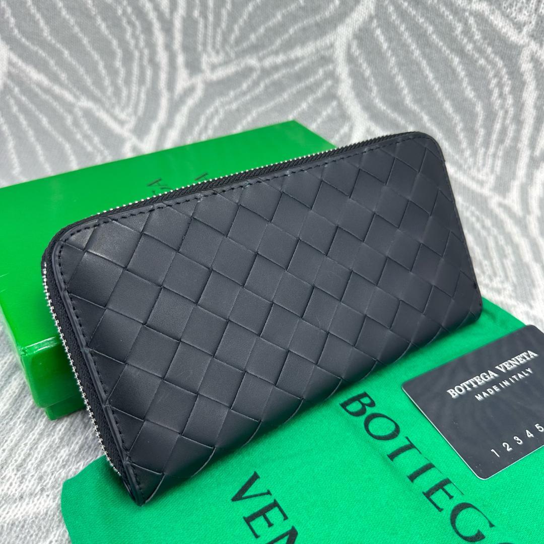 極美品 BOTTEGA VENETA ボッテガヴェネタ 長財布 メンズ ブラック