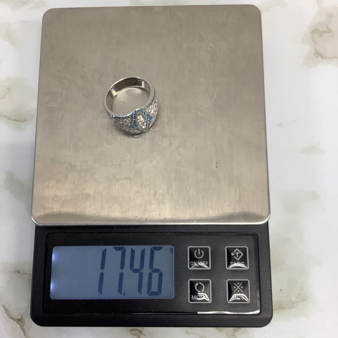 レア　ブルーダイヤ　1.71ct 鑑定書　pt900 17号　指輪　リング