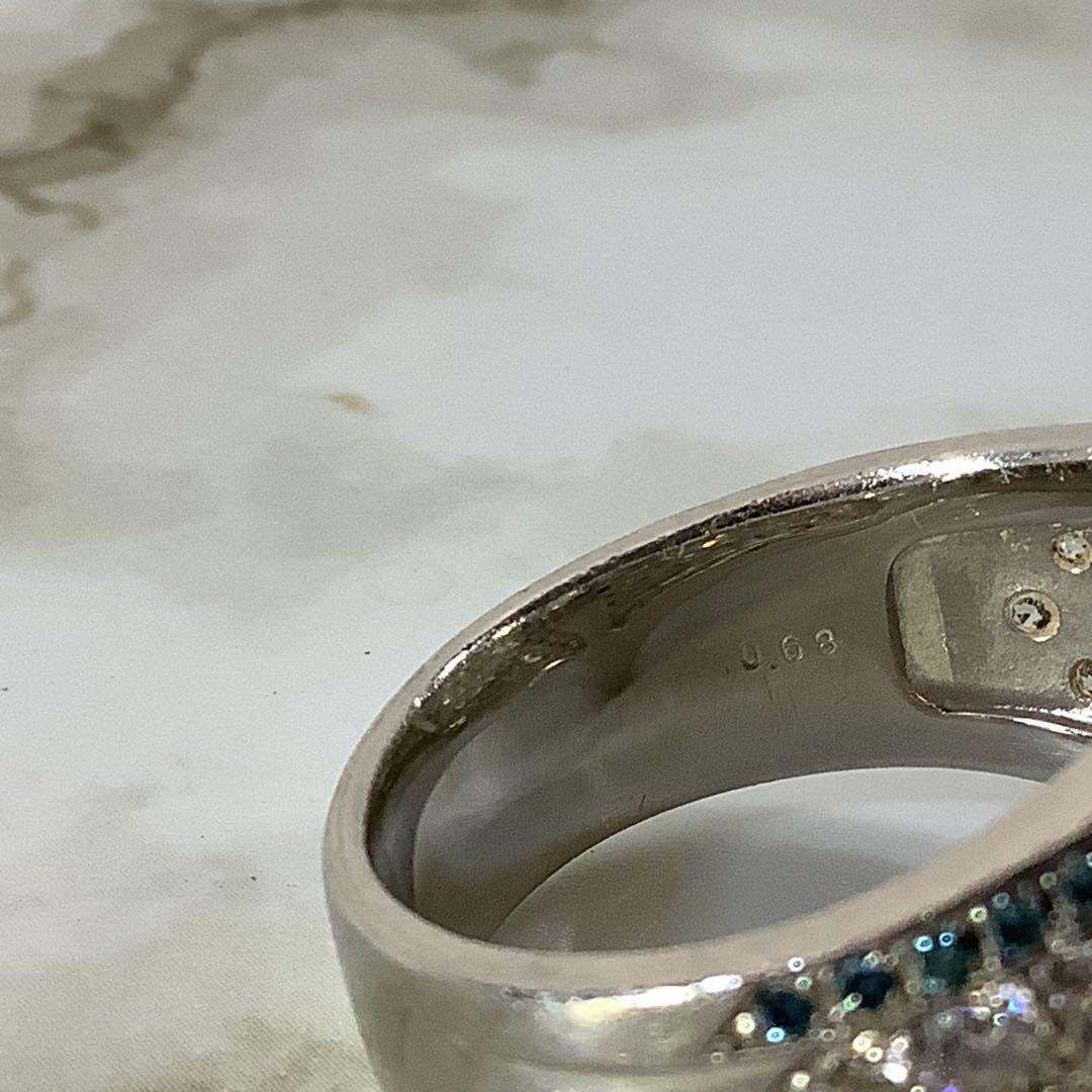 レア　ブルーダイヤ　1.71ct 鑑定書　pt900 17号　指輪　リング