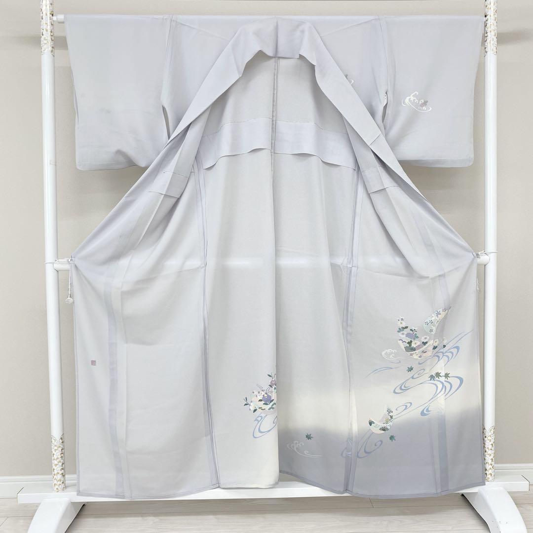 【激安アウトレット!】 K0374 美品 逸品 上品 絽 十日町友禅 作家者 正絹 訪問着 着物・浴衣