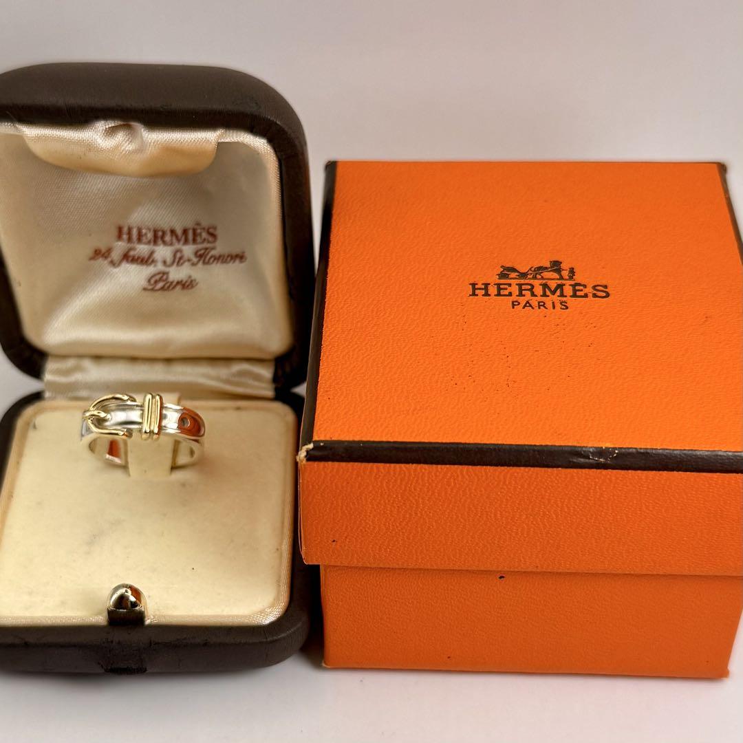 【新品磨き】HERMES | エルメス サンチュールベルトリング 11号 K18 新品磨き】HERMES | エルメス サンチュールベルトリング 11号